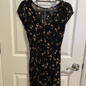 Reformation Black Floral Mini Dress